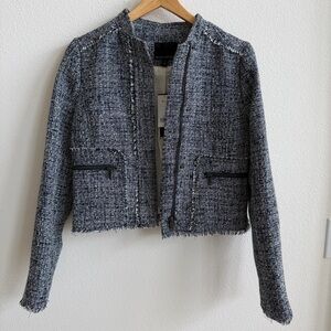 Banana Republic Blue and White Tweed Blazer